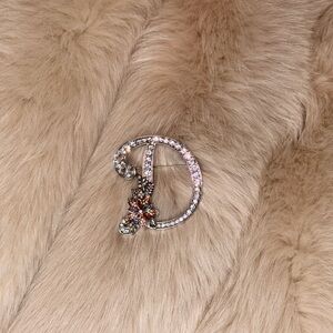 Elegant Silver Crystal Brooch